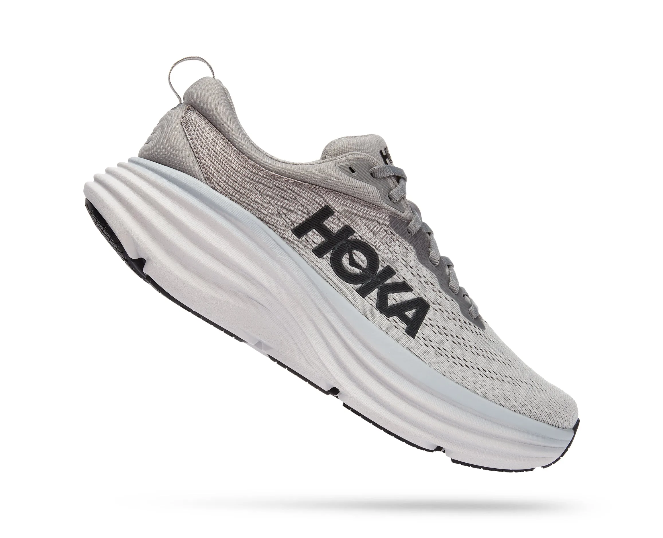 Men's Hoka Bondi 8 Color: Sharkskin/Harbor Mist (EXTRA WIDE WIDTH)