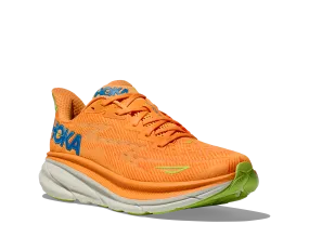 Men's Hoka Clifton 9 Color: Solar Flare/ Lettuce