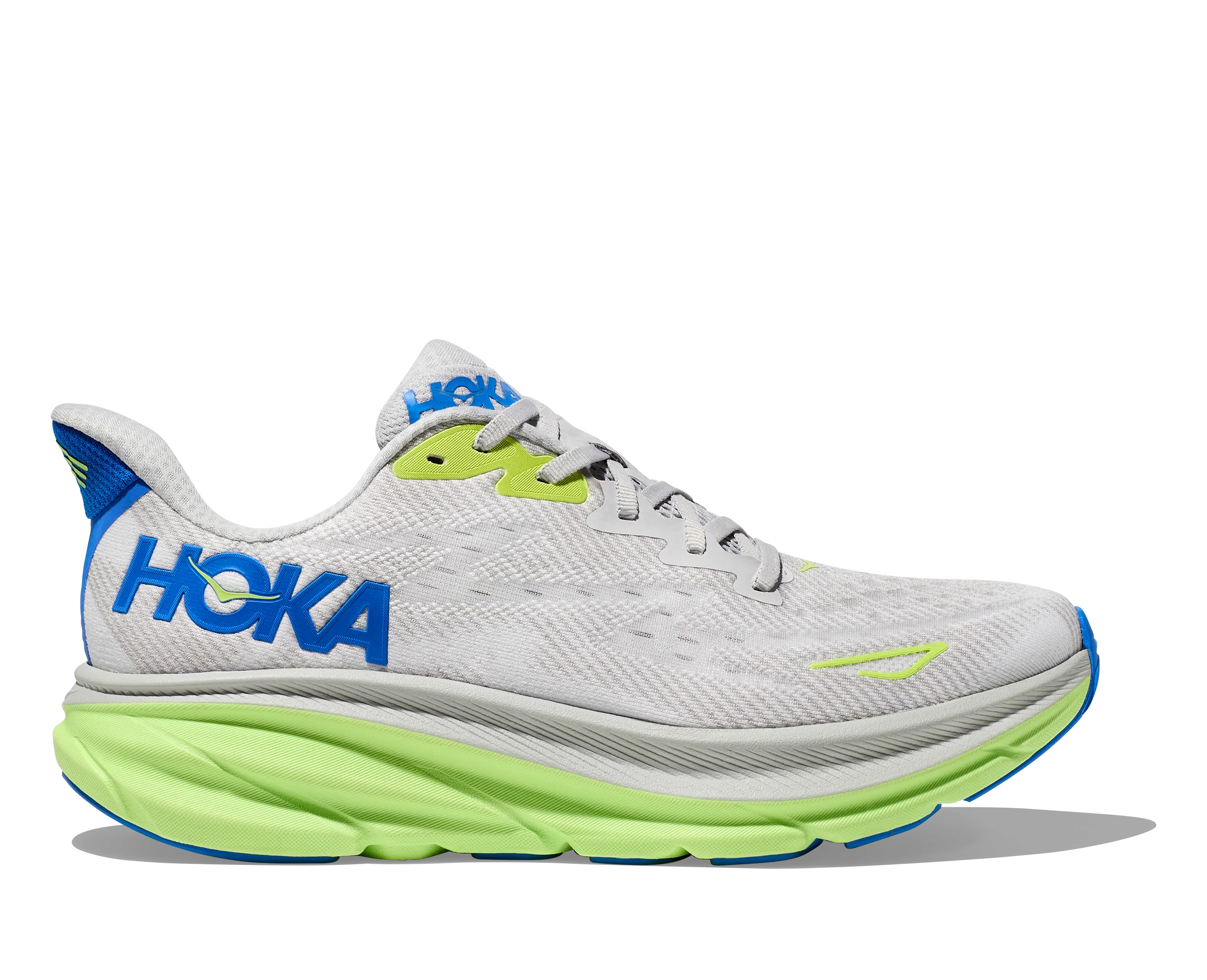 Men's Hoka Clifton 9 Color: Stardust / Cobalt (WIDE WIDTH)