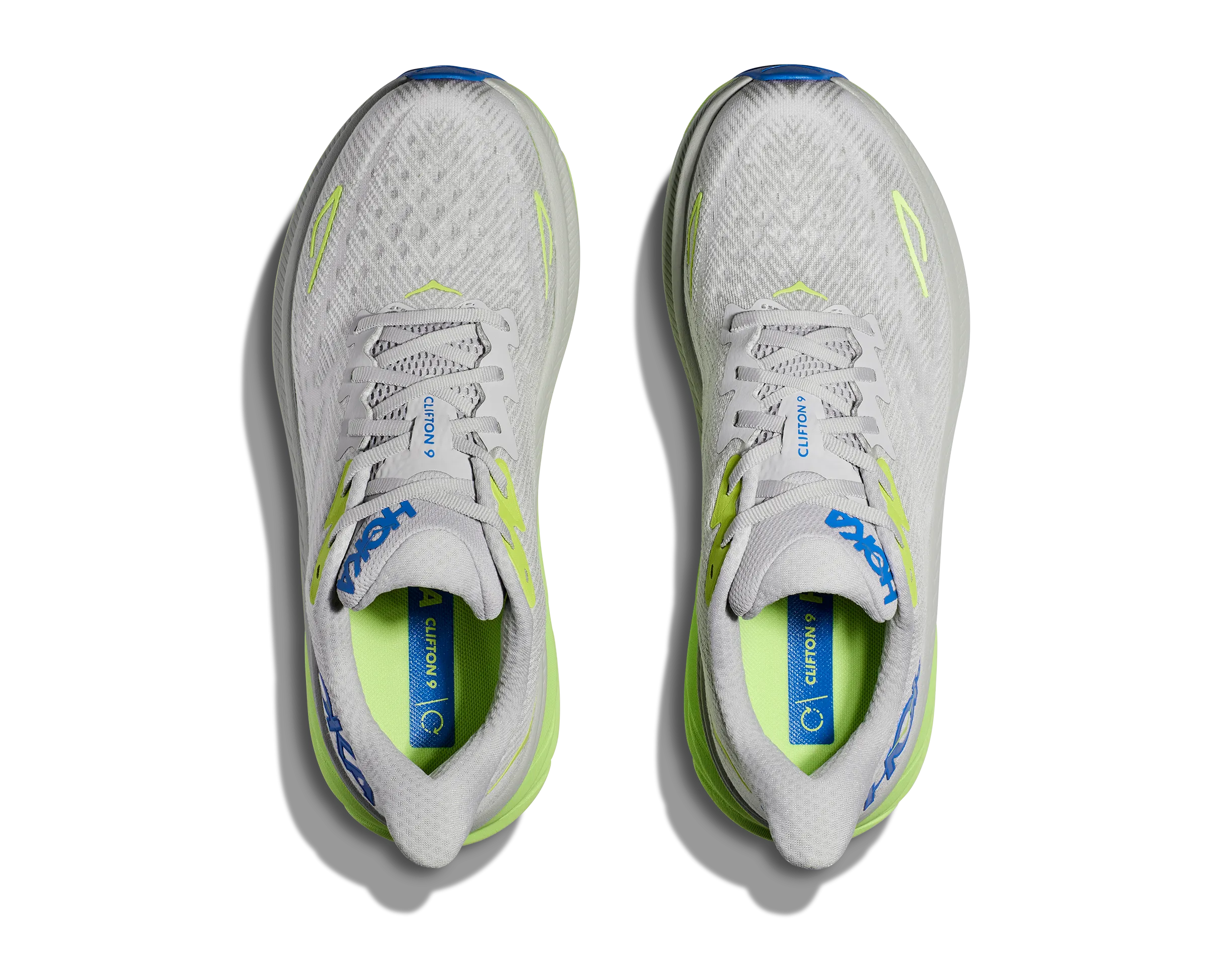 Men's Hoka Clifton 9 Color: Stardust / Cobalt (WIDE WIDTH)