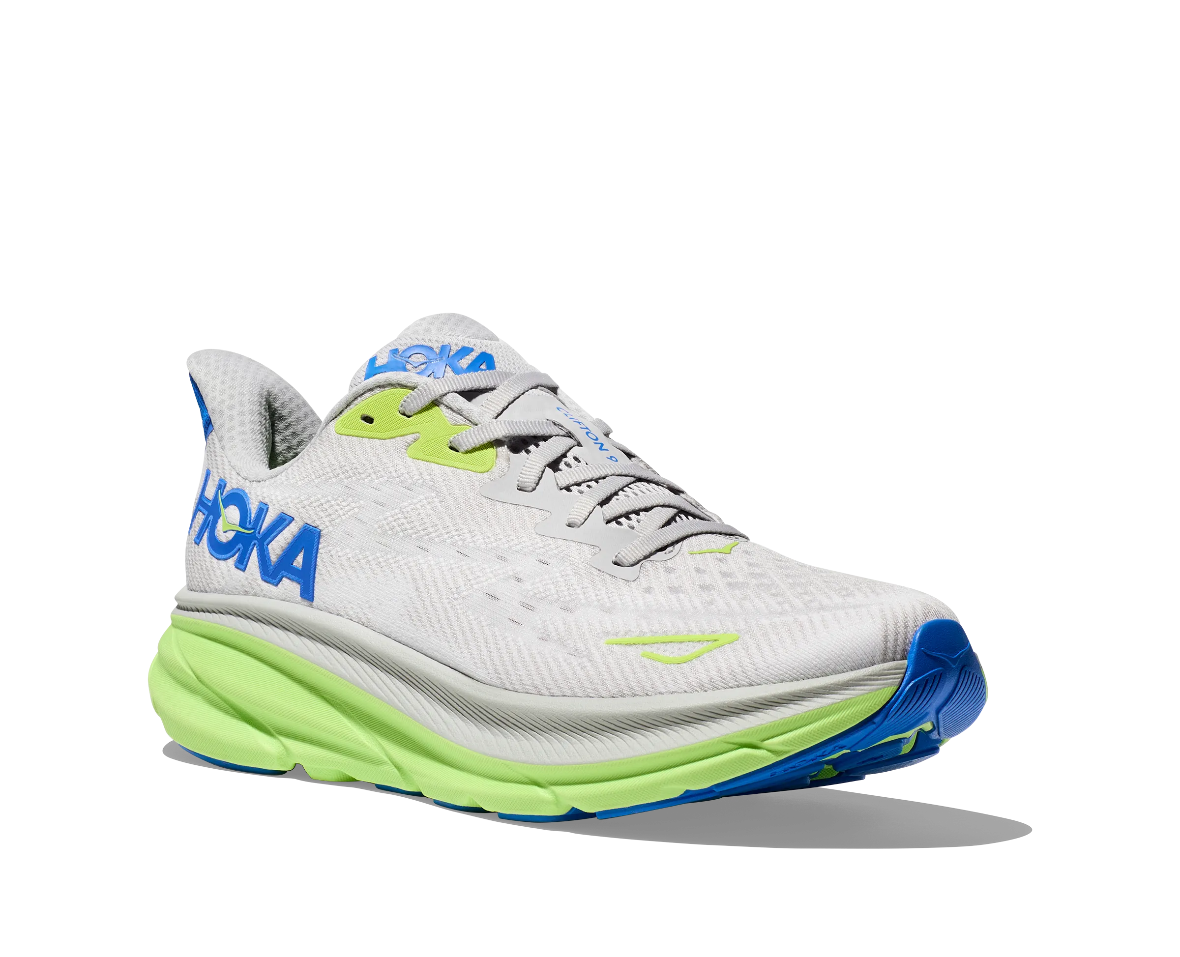 Men's Hoka Clifton 9 Color: Stardust / Cobalt