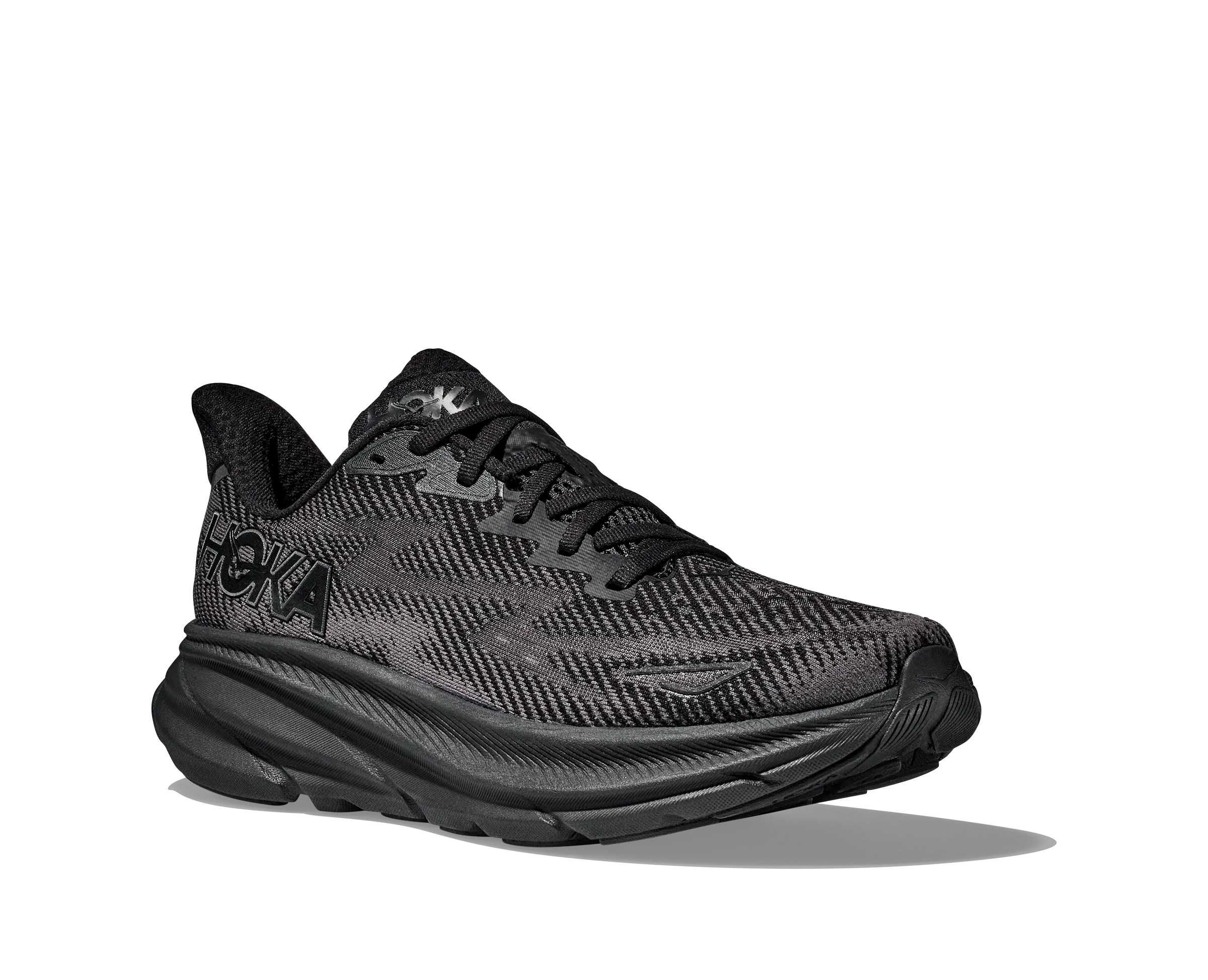 Men's Hoka One One Clifton 9 Color: Black / Black