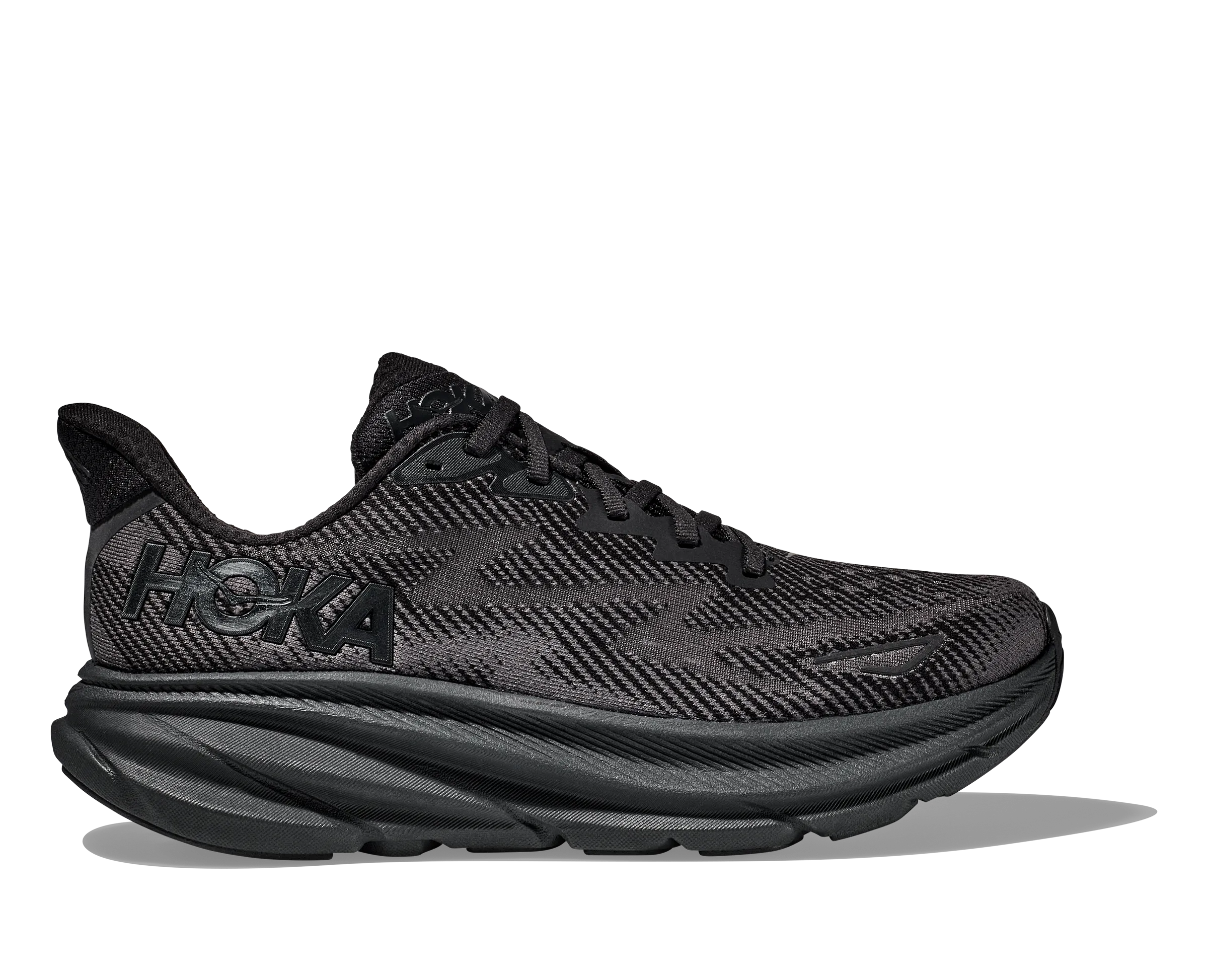 Men's Hoka One One Clifton 9 Color: Black / Black