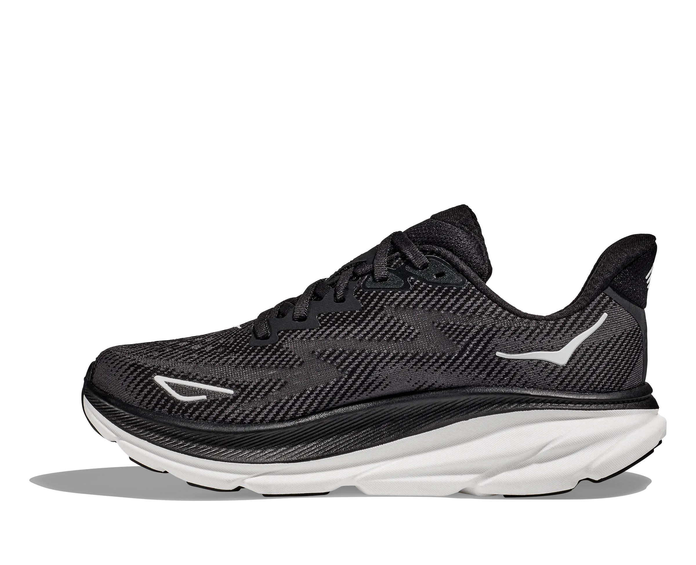 Men's Hoka One One Clifton 9 Color: Black/ White