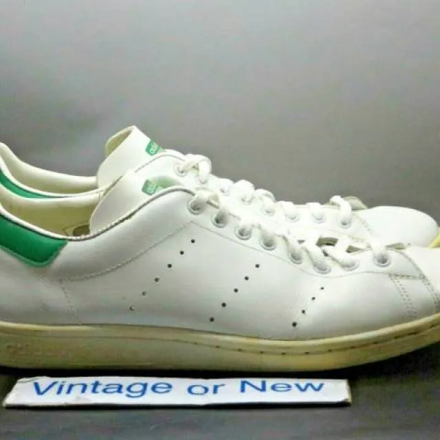 Men's vtg 80's adidas originals stan smith white green sz 11.5