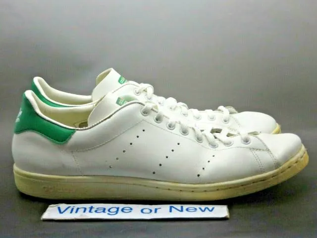 Men's vtg 80's adidas originals stan smith white green sz 11.5