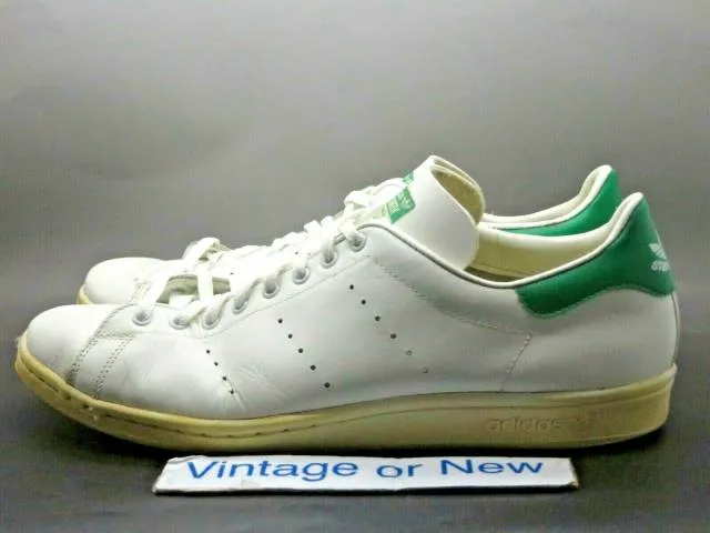 Men's vtg 80's adidas originals stan smith white green sz 11.5