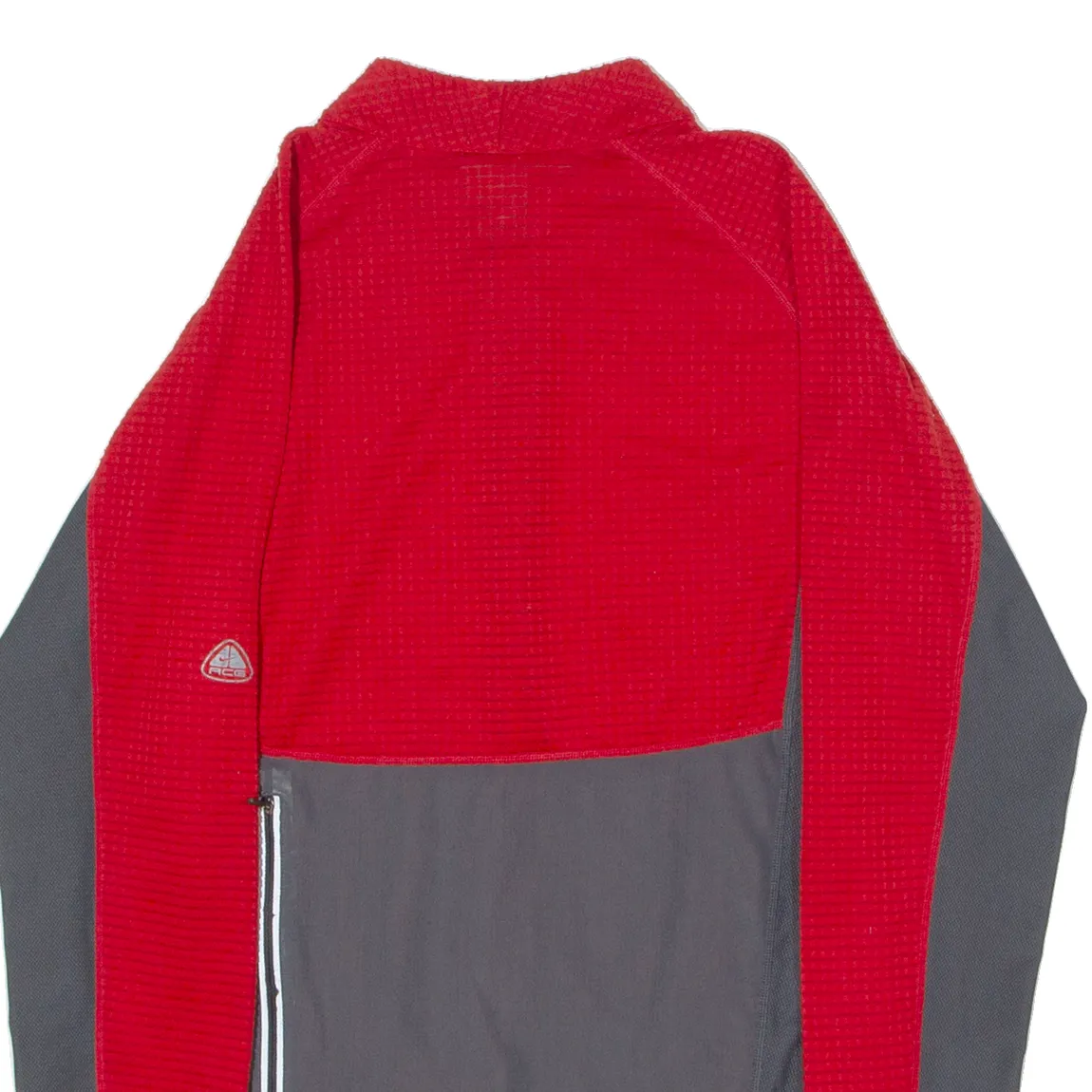 NIKE ACG Mens T-Shirt Red Long Sleeve 1/4 Zip L