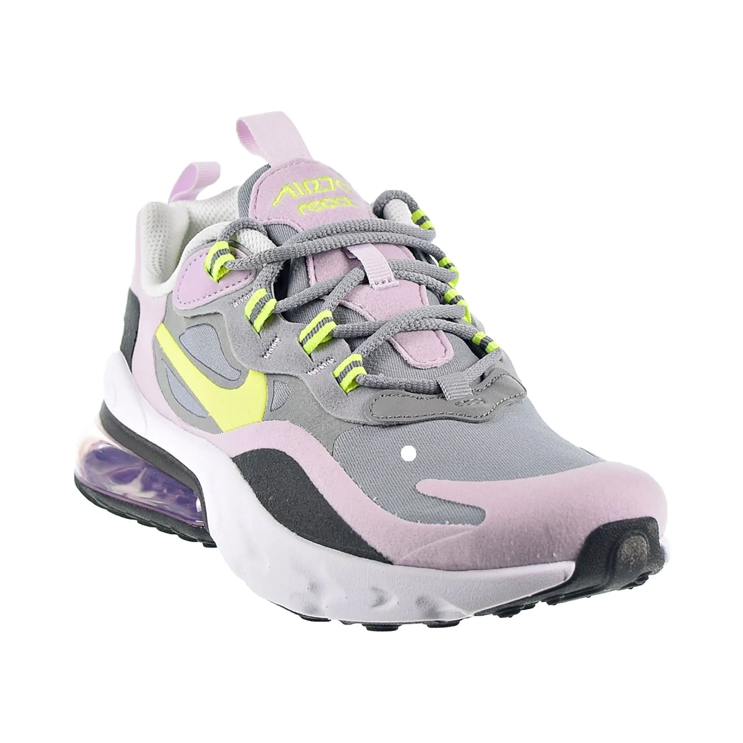 Nike Air Max 270 React (GS) Big Kids' Shoes Particle Grey-Iced Lilac-Lemon Venom