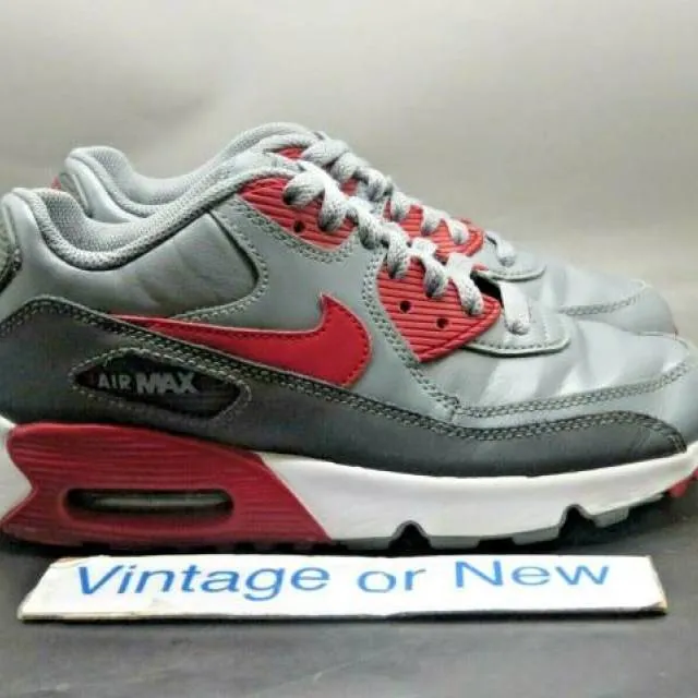 Nike air max '90 ltr cool grey red anthracite running 2016 gs 833412-007 sz 4.5y