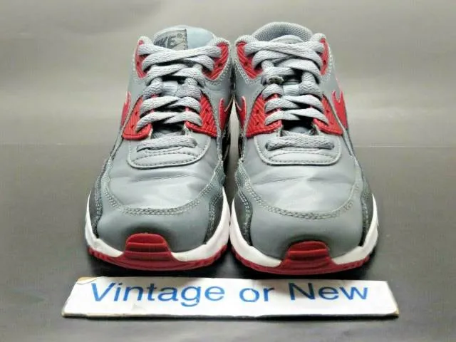 Nike air max '90 ltr cool grey red anthracite running 2016 gs 833412-007 sz 4.5y