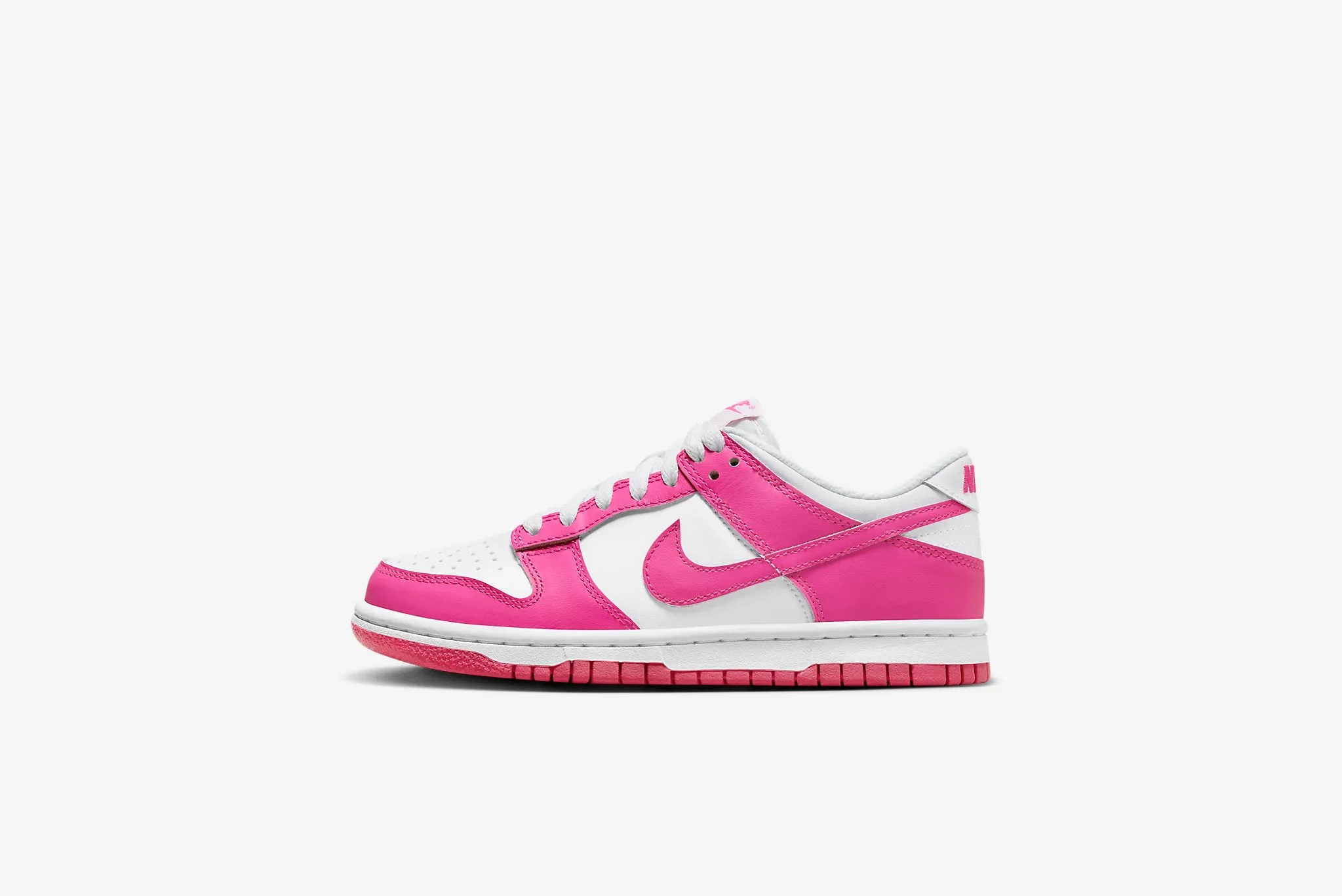 Nike Dunk Low GS - White / Laser Fuchsia