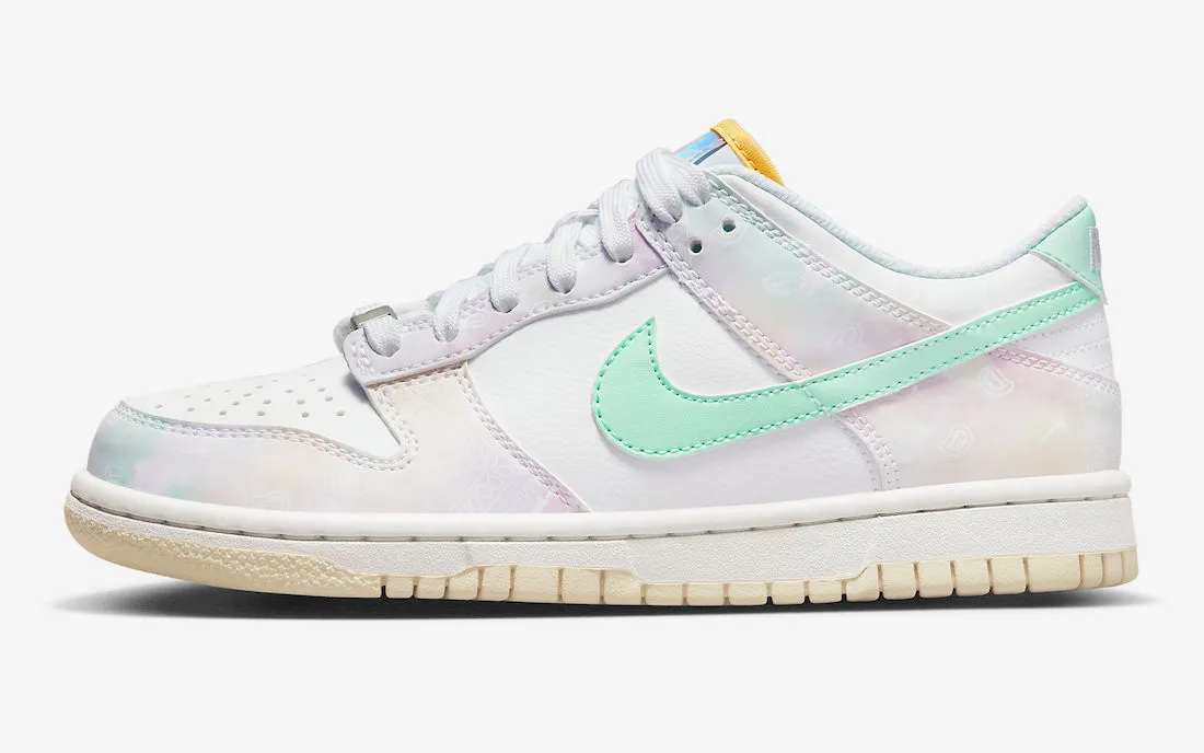 Nike SB Dunk Low GS Pastel Paisley White Phantom Mint Foam FJ7707-131