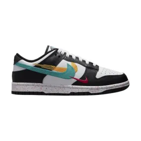 Nike women's dunk low (multi-swoosh/ white/ rush pink/ washed teal/ safety organ sundial) sizes 6-10