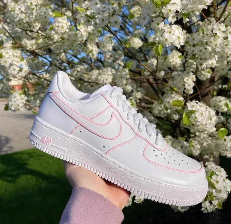 Pink Outline Custom Nike Air Force 1