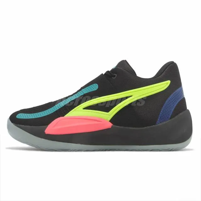 Puma Rise Nitro Black Sunset Glow Multi Men Basketball S...