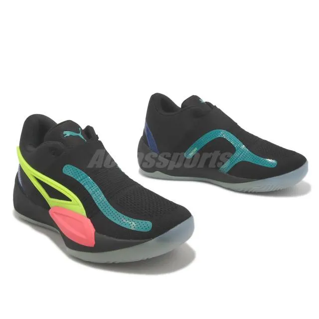 Puma Rise Nitro Black Sunset Glow Multi Men Basketball S...