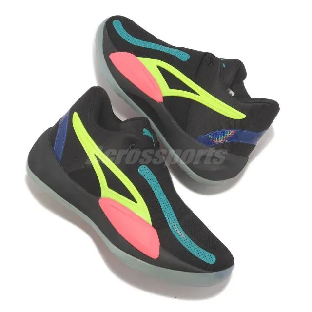 Puma Rise Nitro Black Sunset Glow Multi Men Basketball S...