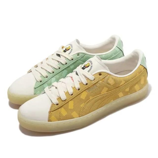 Puma suede wns mix haribo whisper white khaki green suede women casual 383459-01