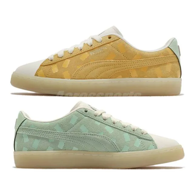 Puma suede wns mix haribo whisper white khaki green suede women casual 383459-01