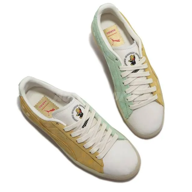 Puma suede wns mix haribo whisper white khaki green suede women casual 383459-01