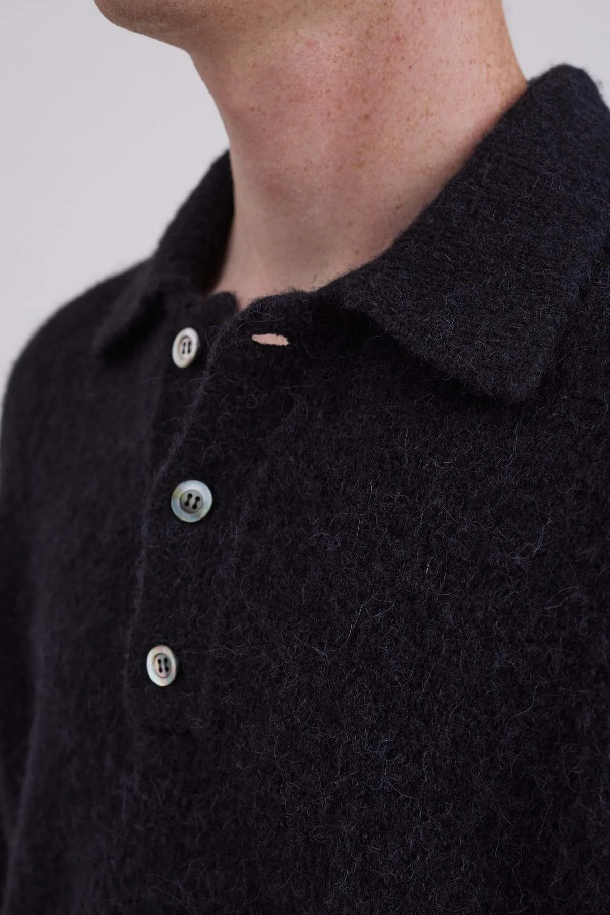 Rasmus Relaxed Brushed Polo - Black