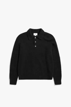 Rasmus Relaxed Brushed Polo - Black