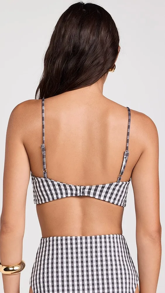 Sea   Pucker Gingham Bikini Top 