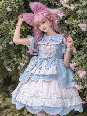 Sweet Lolita Dress Polyester Short Sleeves Dress