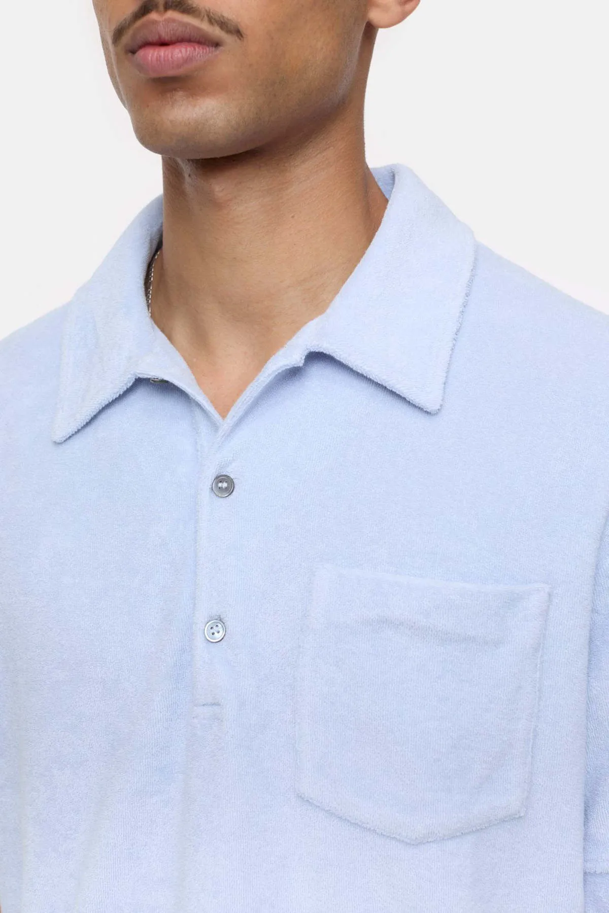 Terry Cloth Polo - Horizon Blue