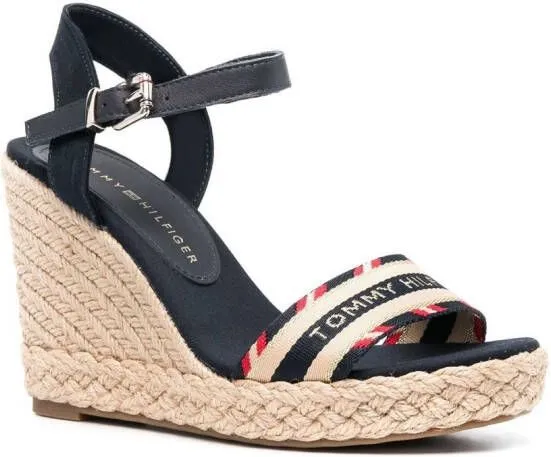 Tommy Hilfiger logo-print detail wedge sandals Blue