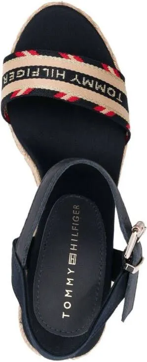 Tommy Hilfiger logo-print detail wedge sandals Blue