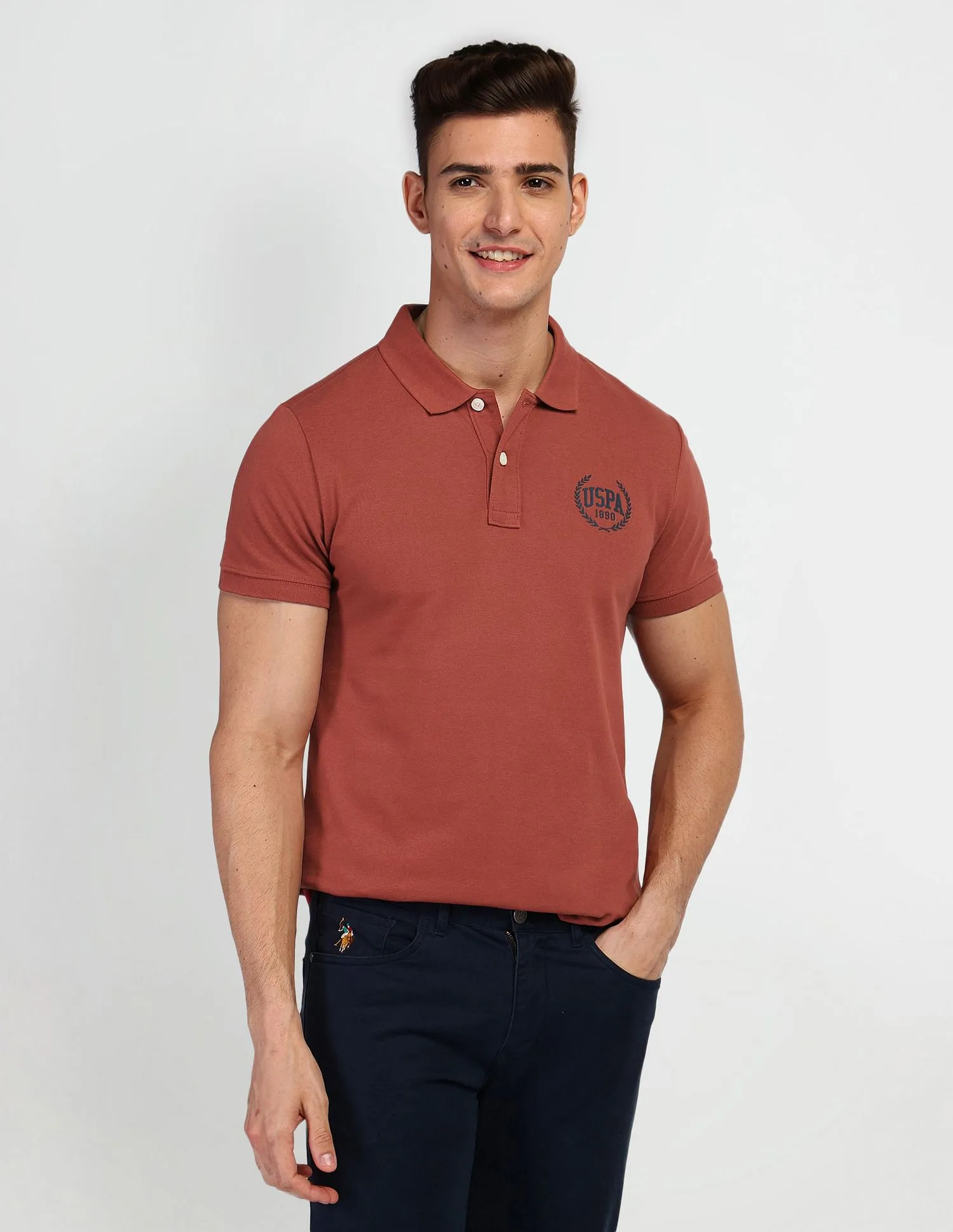 U.S. Polo Assn. Denim Co. Brand Print Polo Shirt