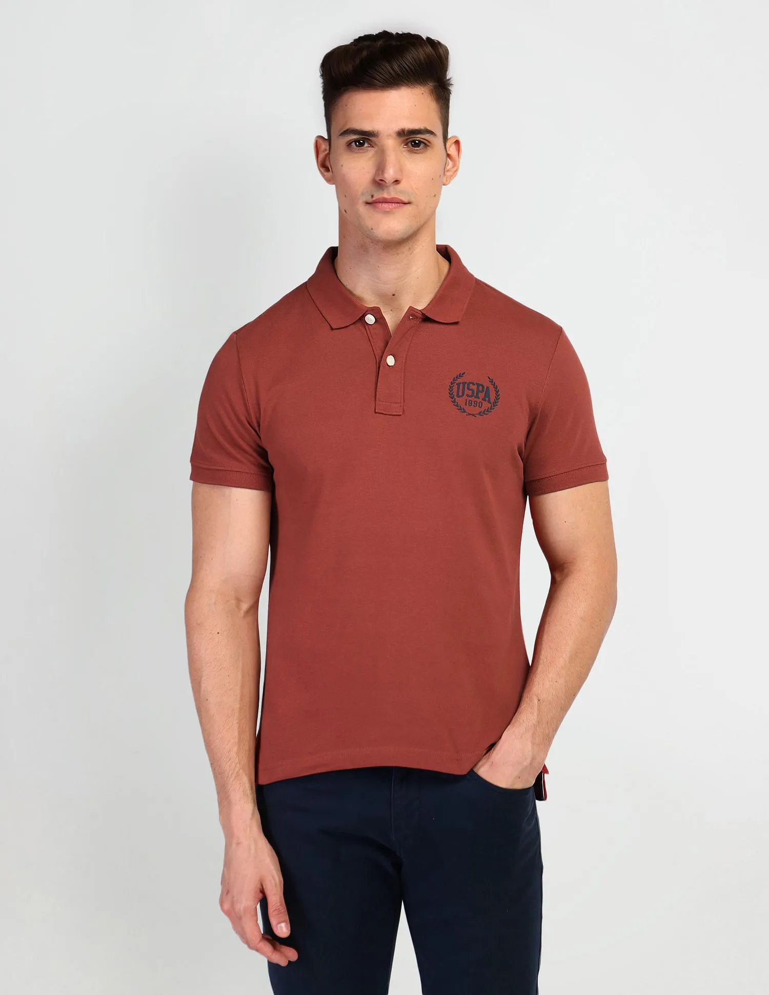 U.S. Polo Assn. Denim Co. Brand Print Polo Shirt