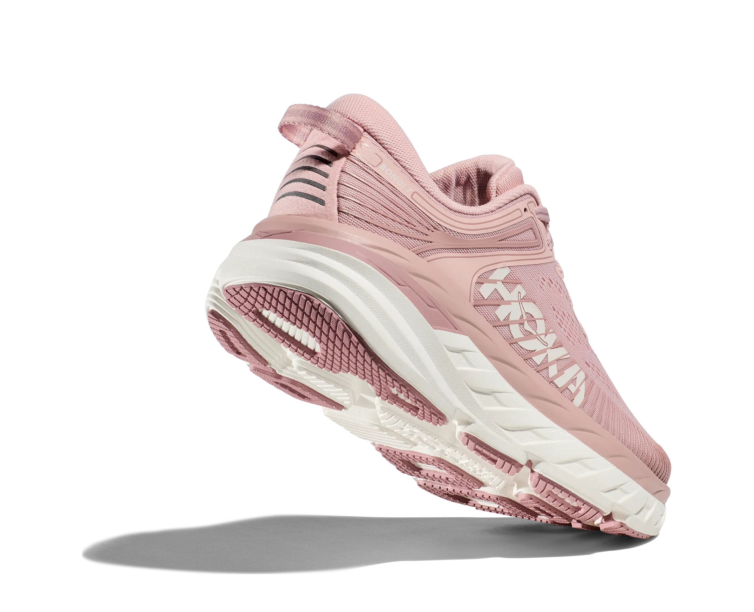 Women's Hoka Bondi 7 Color: Peach Whip / White (WIDE WIDTH)