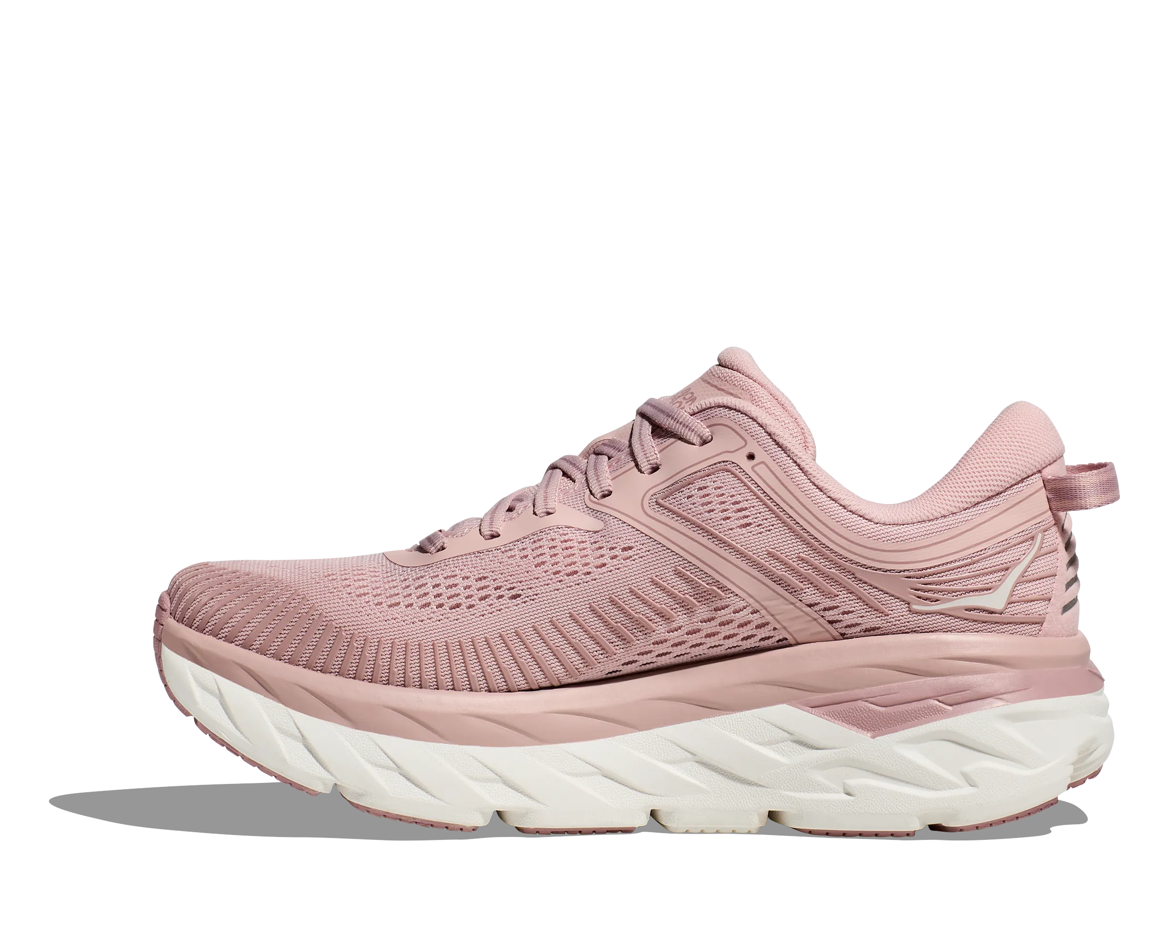 Women's Hoka Bondi 7 Color: Peach Whip / White (WIDE WIDTH)