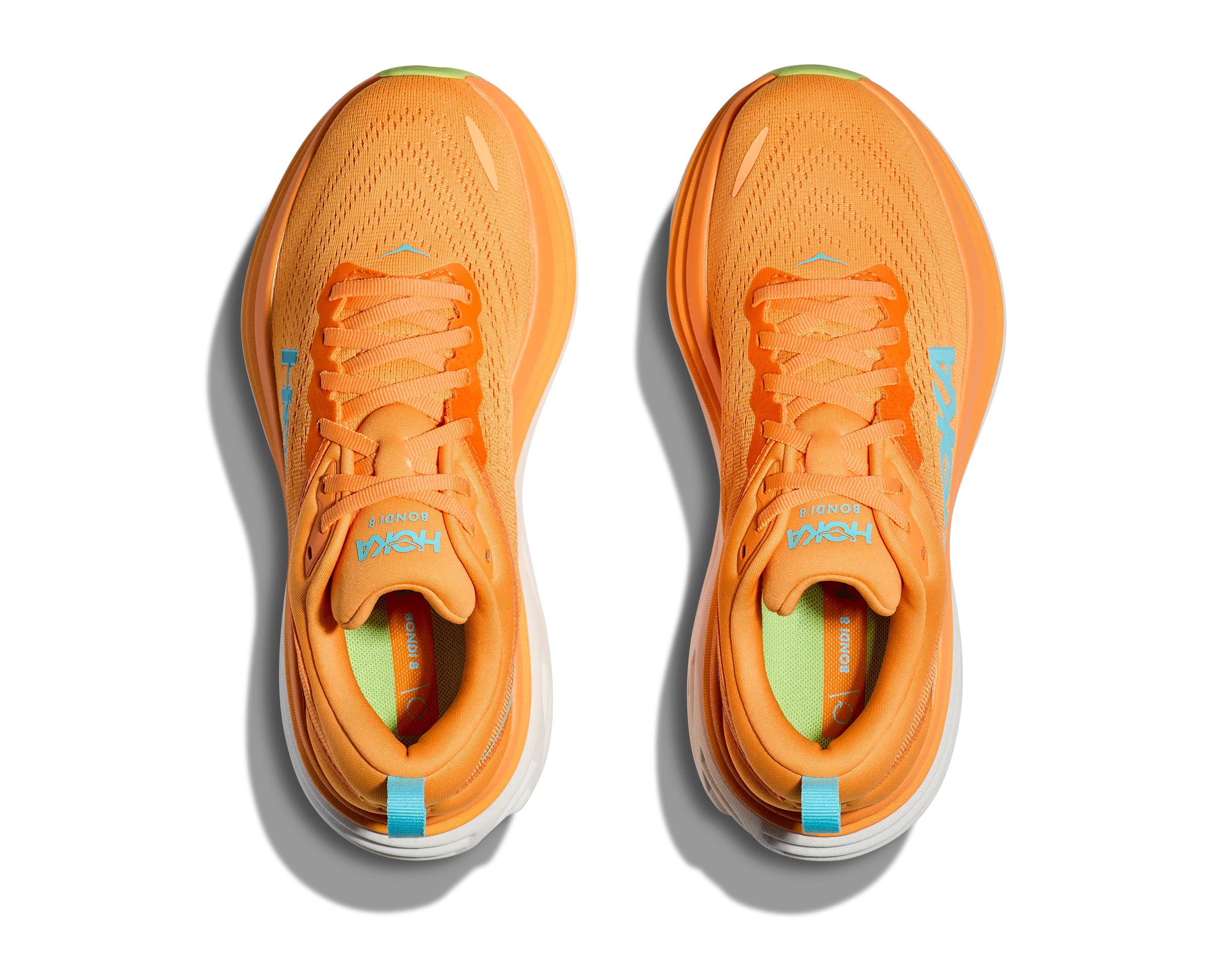 Women's Hoka Bondi 8 Color: Solar Flare / Lettuce