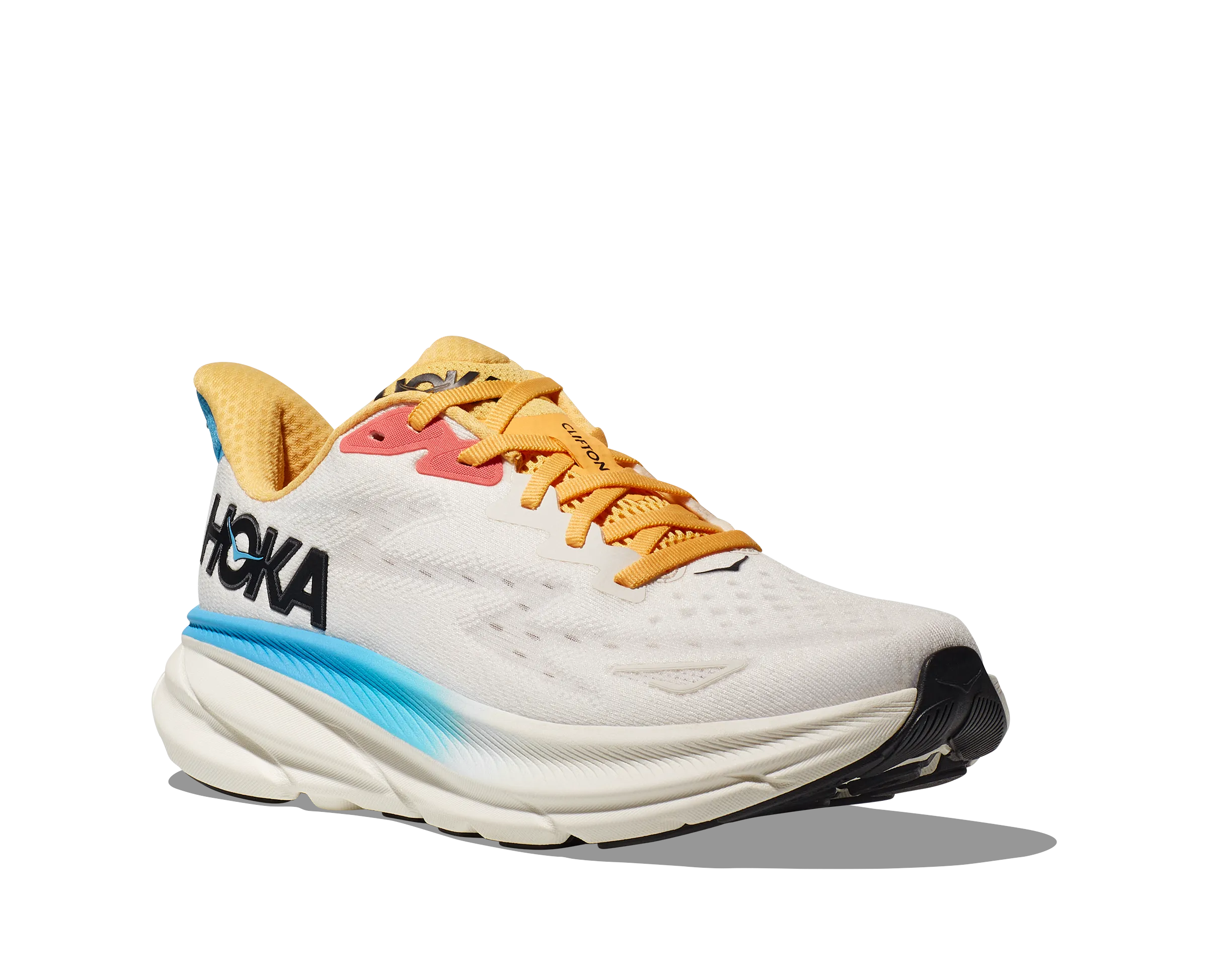 Women's Hoka Clifton 9 Color: Blanc / Swim Day