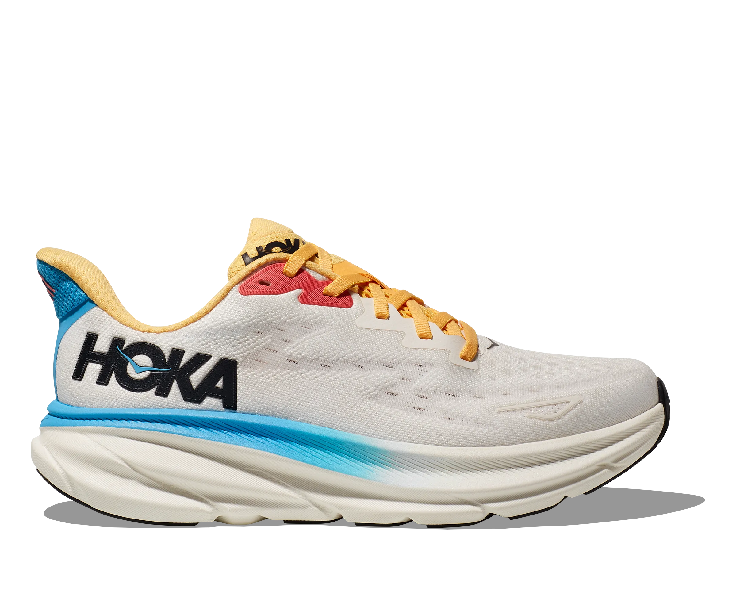 Women's Hoka Clifton 9 Color: Blanc / Swim Day