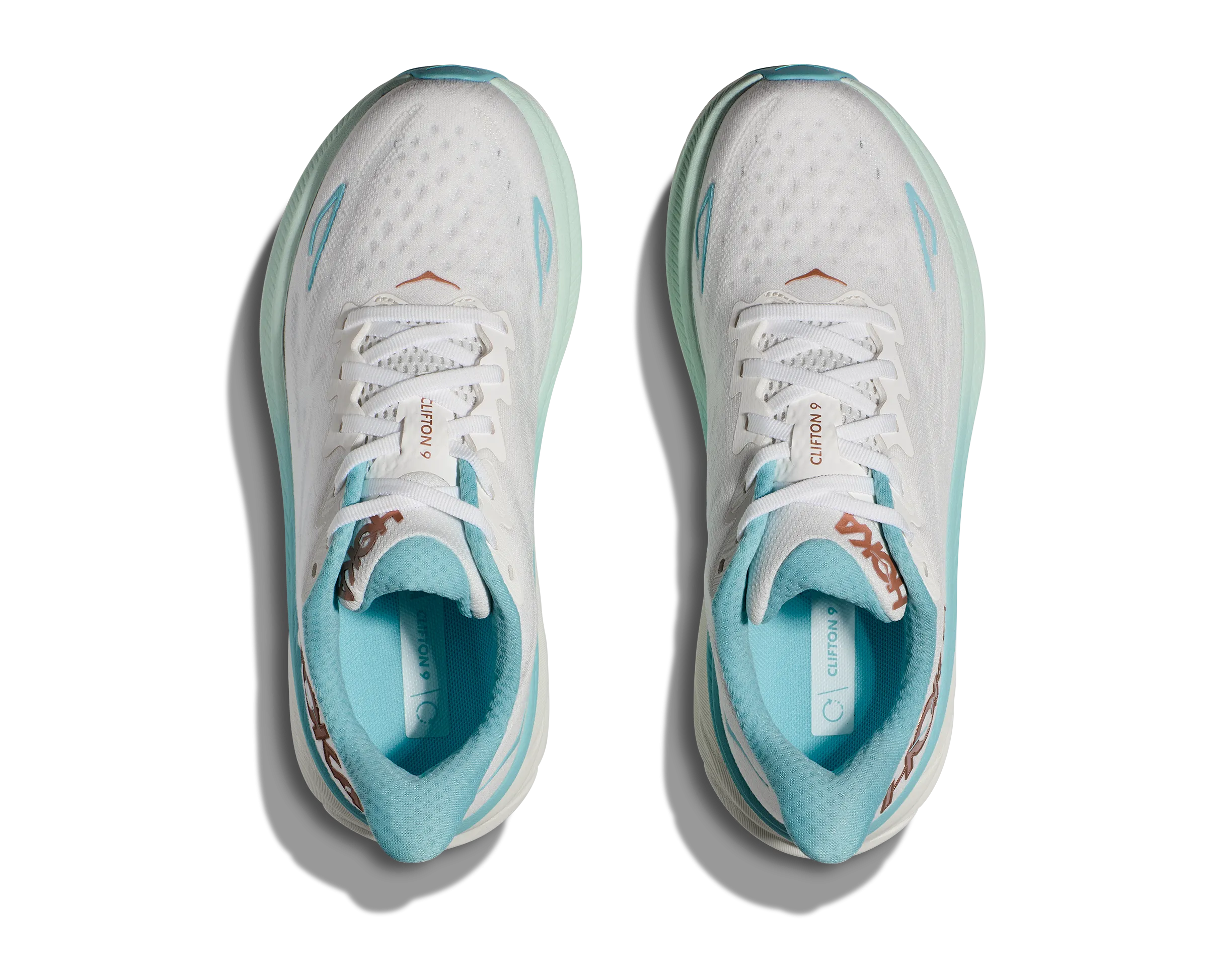 Women's Hoka Clifton 9 Color: Frost/Rose Gold (WIDE WIDTH)