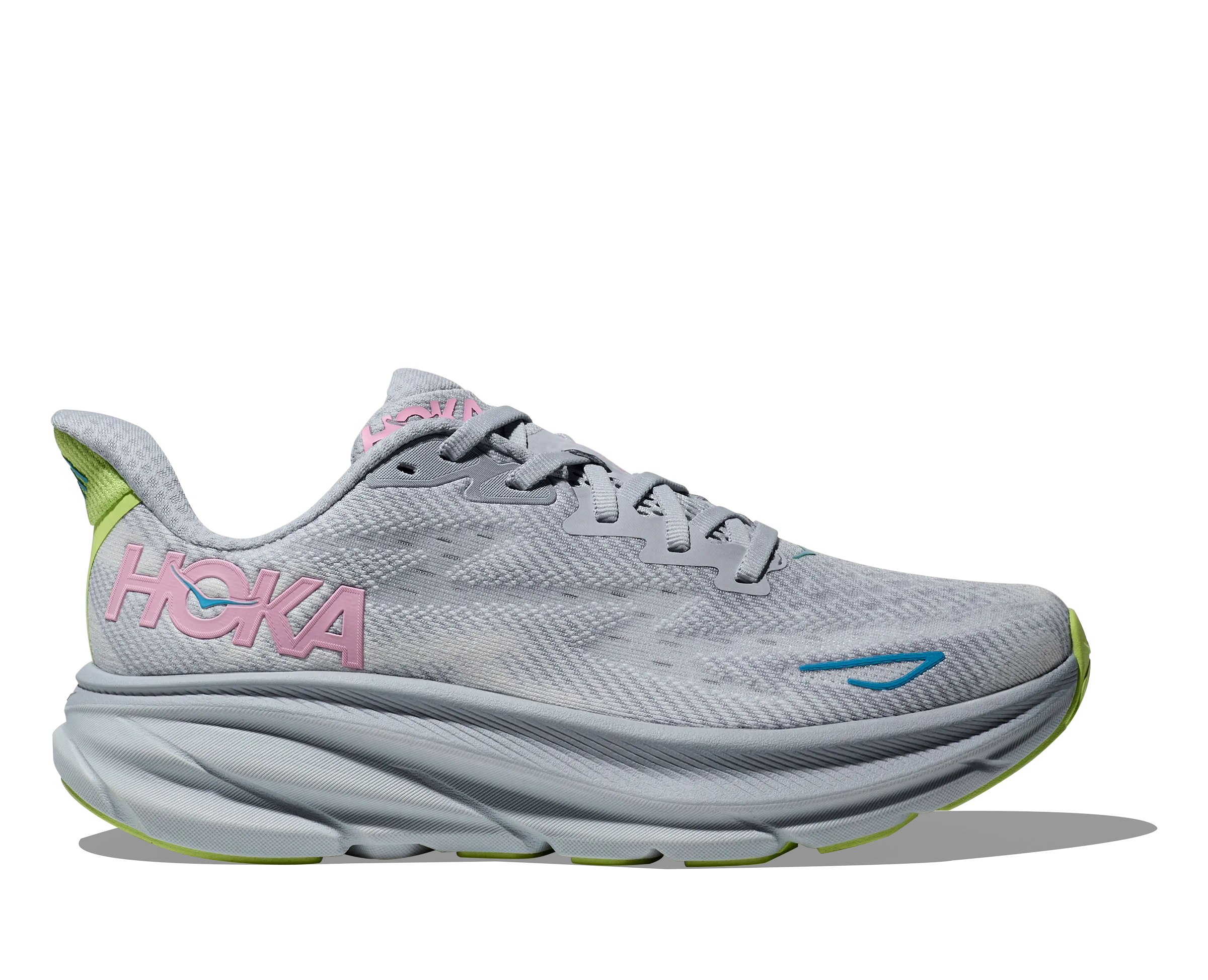 Women's Hoka Clifton 9 Color: Gull/Sea Ice (WIDE WIDTH)