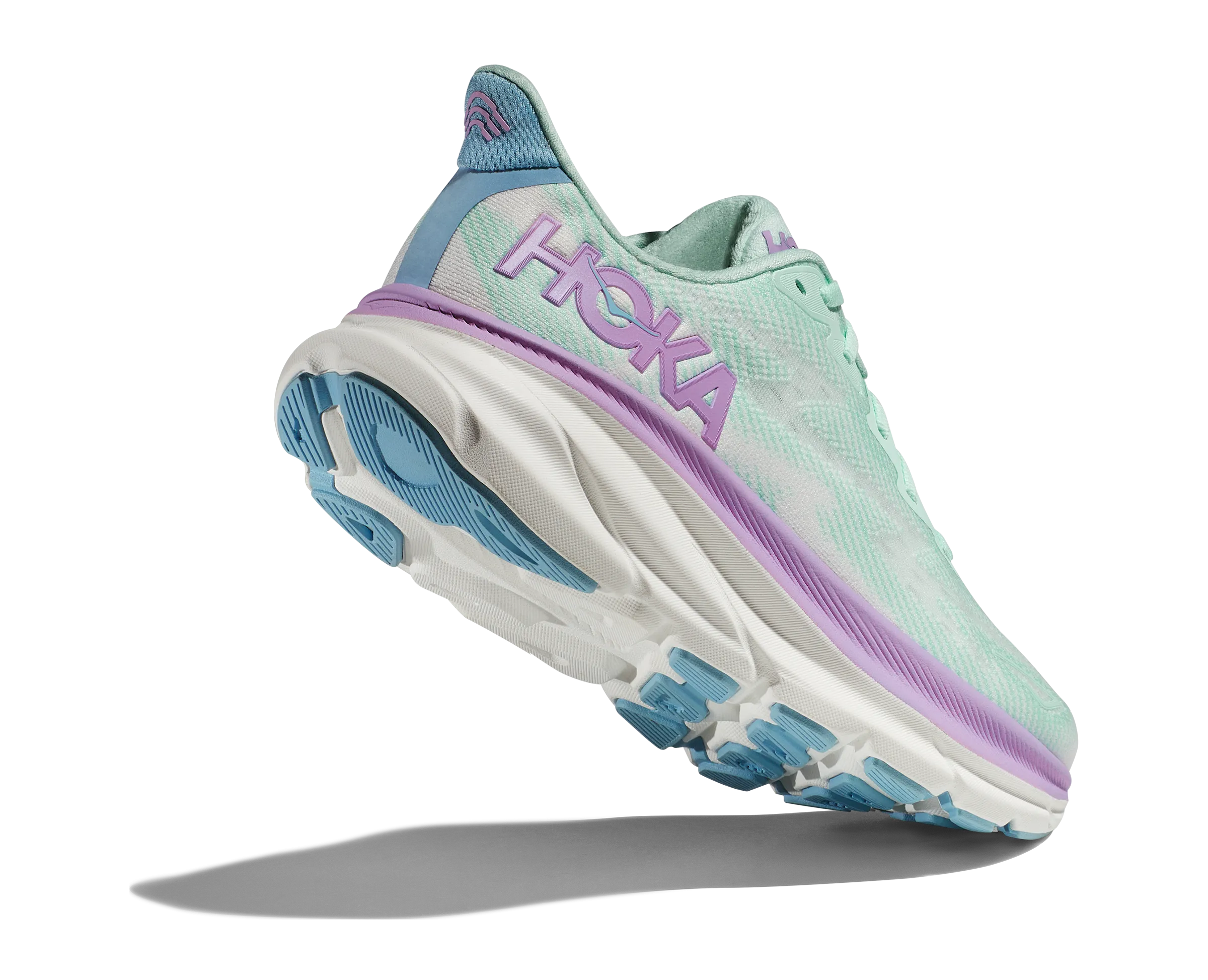 Women's Hoka Clifton 9 Color: Sunlit Ocean/Lilac Mist (WIDE WIDTH)