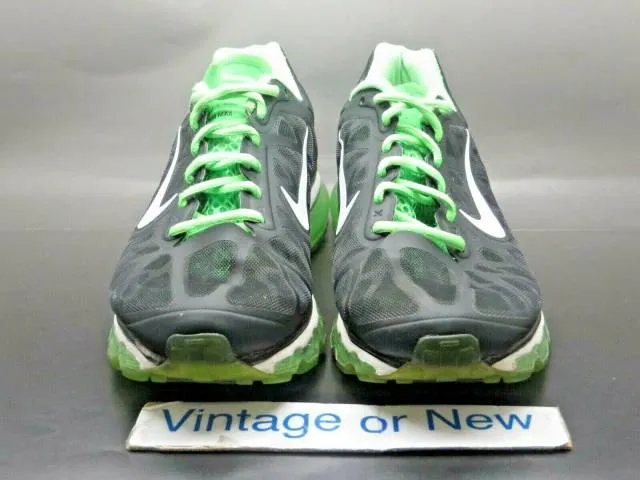 Women's nike air max+ 2011 black summit white neo lime running 429890-013 sz 7.5