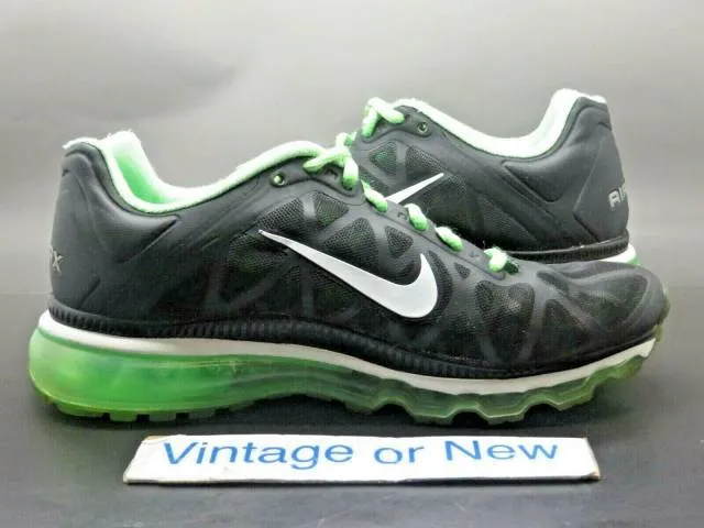 Women's nike air max+ 2011 black summit white neo lime running 429890-013 sz 7.5