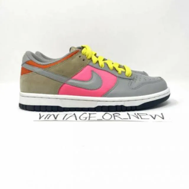 Women's vtg 2008 nike dunk low medium grey laser pink 337954-441 sz 6