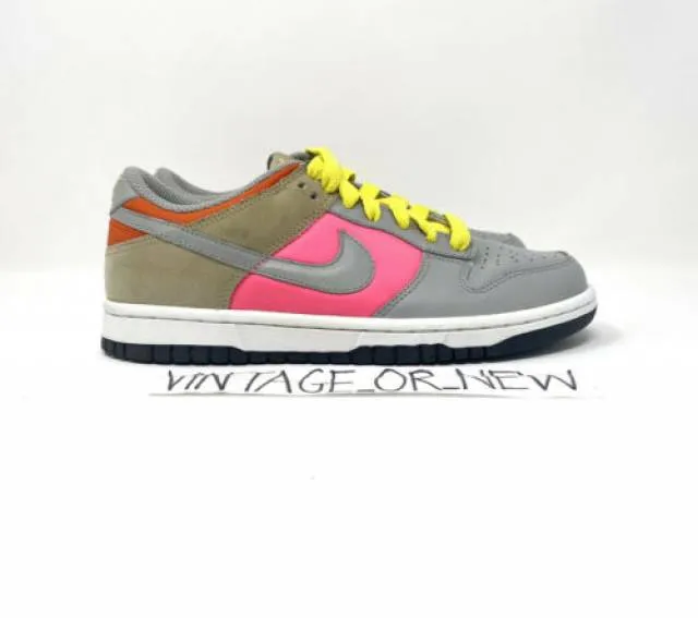 Women's vtg 2008 nike dunk low medium grey laser pink 337954-441 sz 6