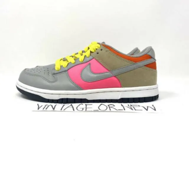 Women's vtg 2008 nike dunk low medium grey laser pink 337954-441 sz 6