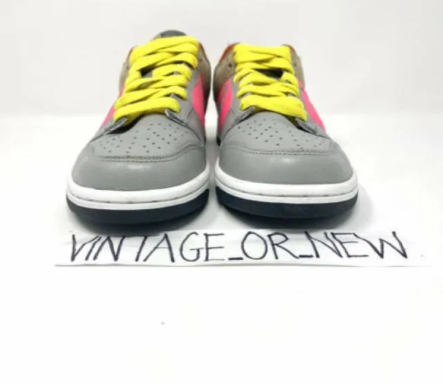 Women's vtg 2008 nike dunk low medium grey laser pink 337954-441 sz 6