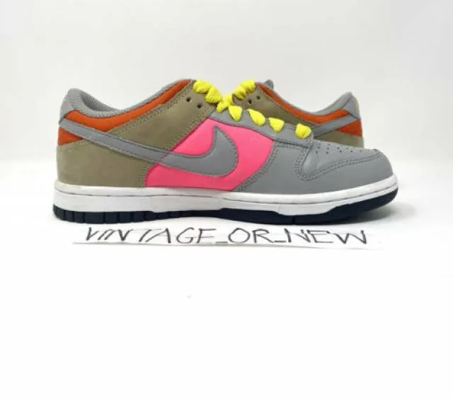 Women's vtg 2008 nike dunk low medium grey laser pink 337954-441 sz 6